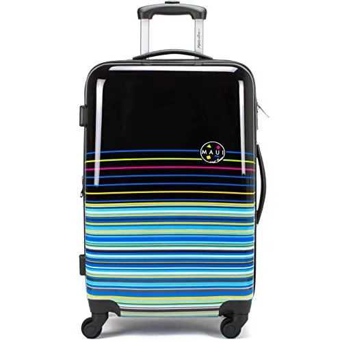 Maui and Sons Stripes Expandable Hardside Spinner Luggage with TSA Lock (24")